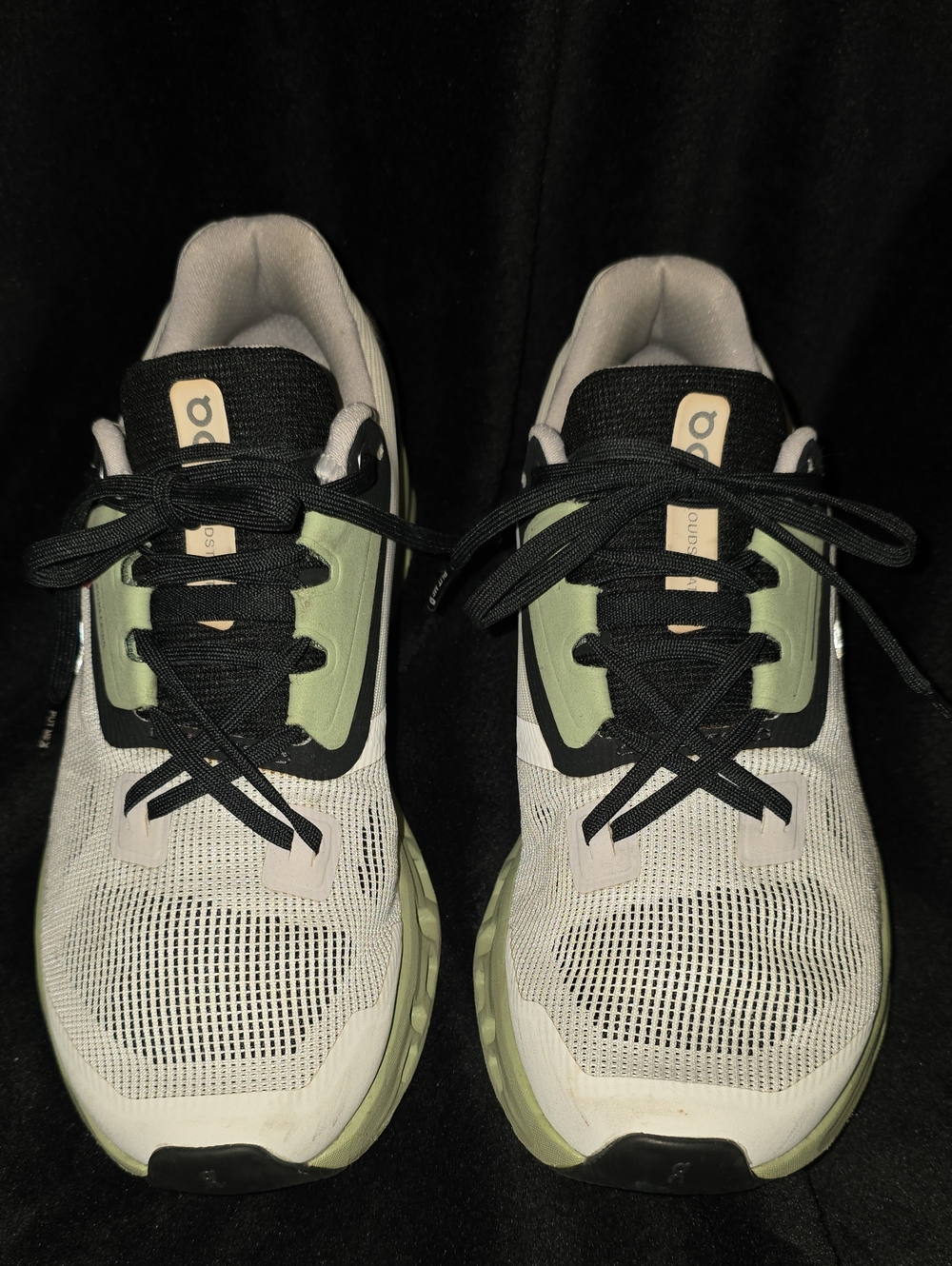 On Running Womens Cloud Stratus Athletic Shoes - White & Light Green